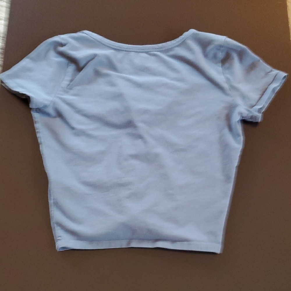 Hollister Blue Button-Up and White Graphic Tee Set - Picture 7 of 7